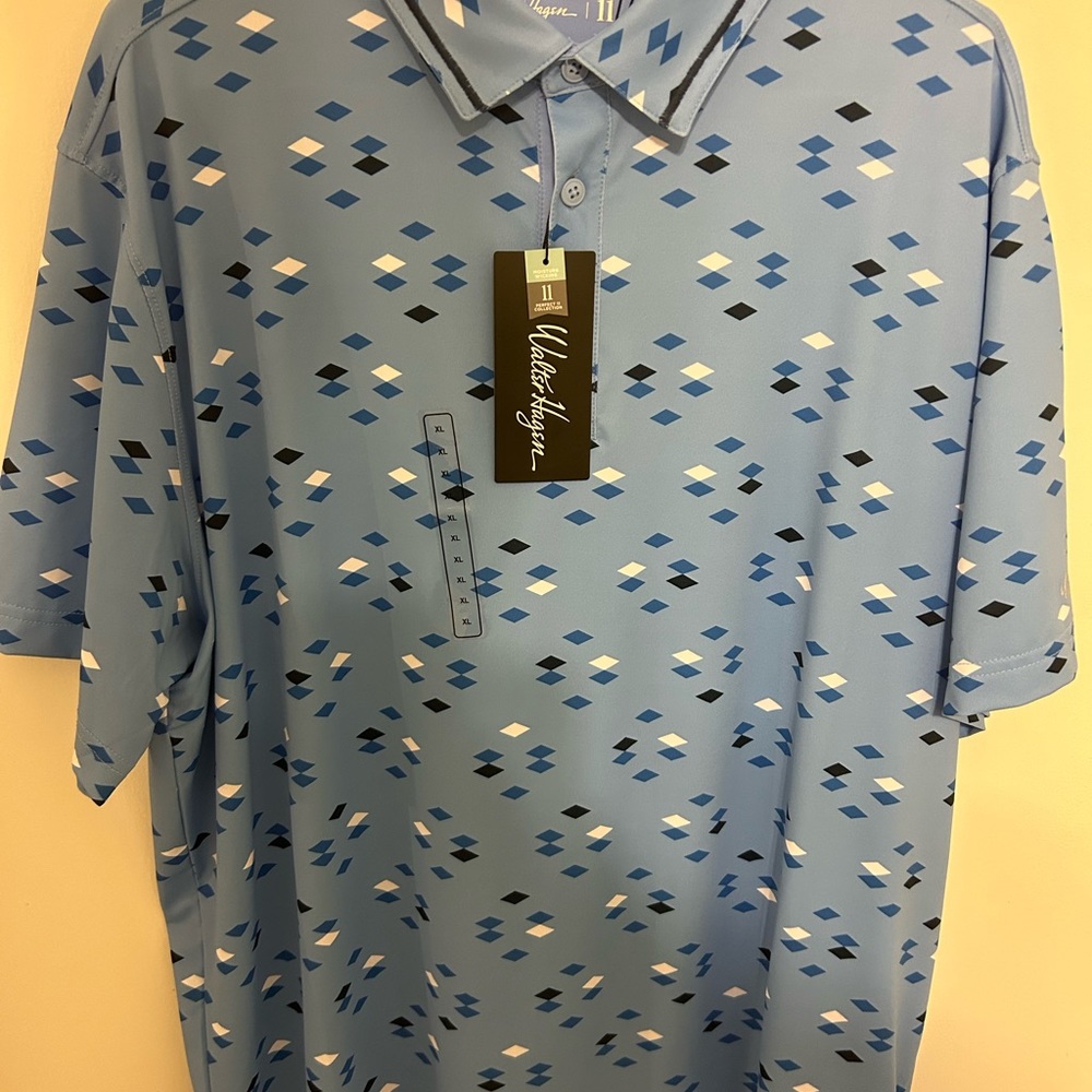 Walter Hagen Golf Polo 11 Masters. Diamond print NWT XL